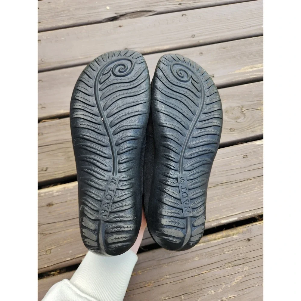 Naot Matai Mary Jane Black‎ Madres Leather Suede Swirl Shoes 37 US 6